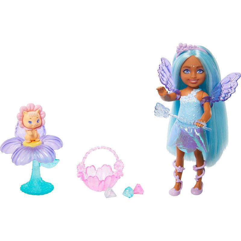 slide 1 of 6, Barbie Chelsea 5.5" Doll & Accessories Set, Small Fairy Doll with Wings and Pet, 1 ct