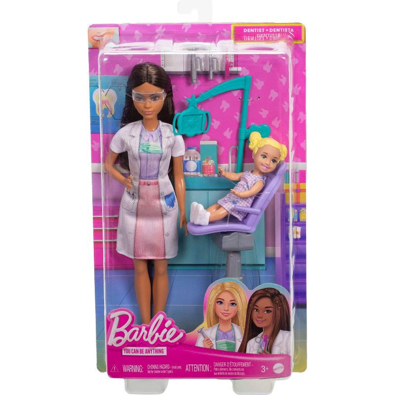 slide 6 of 6, Barbie Dentist Brunette 11" Fashion Doll, 1 Kid Doll, Medical Doctor Furniture & Accessories, 1 ct