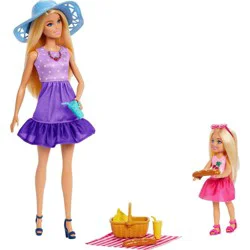 Barbie Family and Friends Dolls and Accessories, Picnic-Themed Playset with 2 Dolls