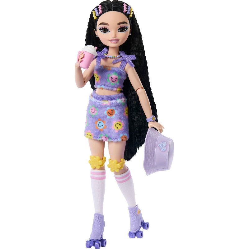 slide 1 of 6, Barbie Dream Besties Renee Roller Skating Fashion Doll with 12 Video and Food Themed Accessories, 1 ct