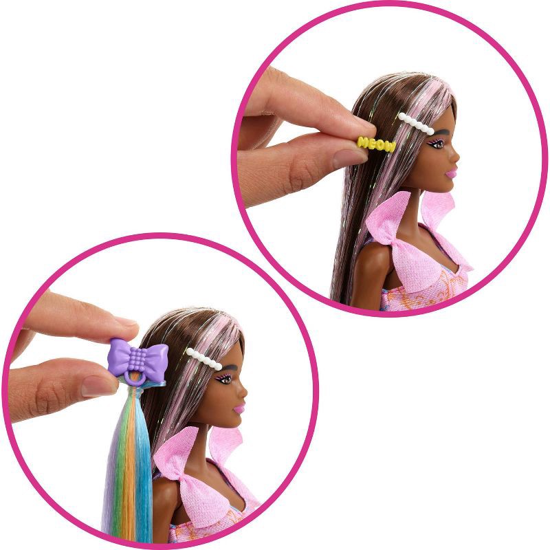 slide 5 of 6, Barbie Fun and Fancy 11" Doll and Accessories, Brunette Fashion Doll with Extra Long Hair and 2 Looks, 1 ct