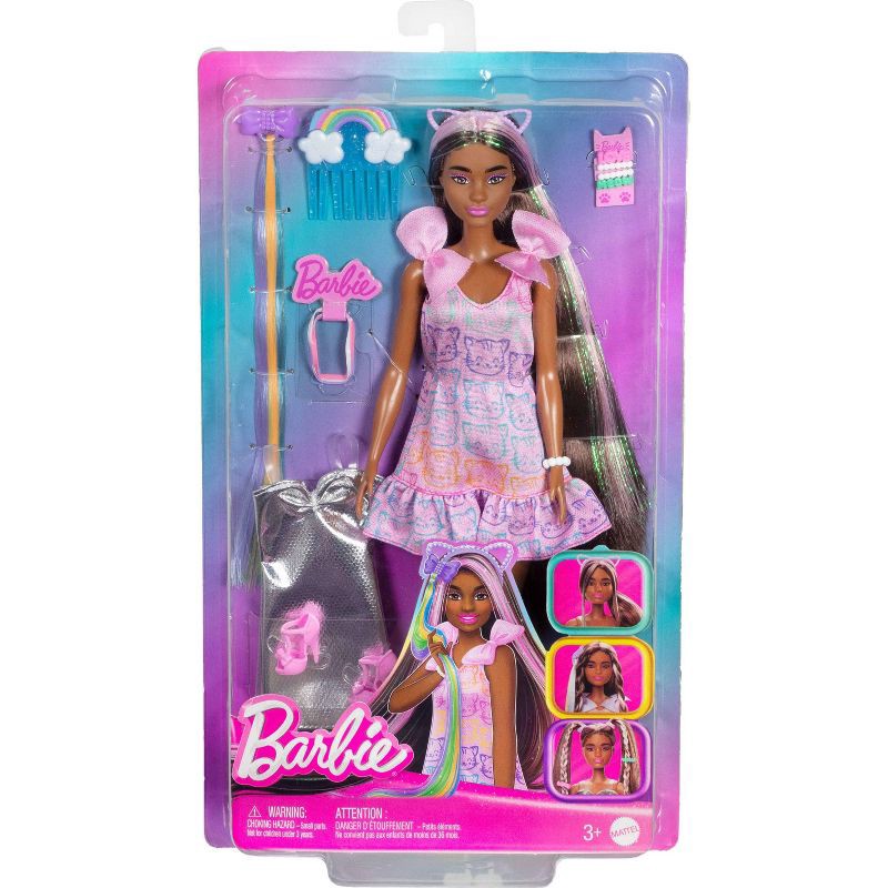 slide 6 of 6, Barbie Fun and Fancy 11" Doll and Accessories, Brunette Fashion Doll with Extra Long Hair and 2 Looks, 1 ct