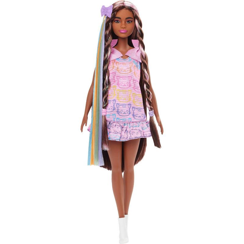 slide 1 of 6, Barbie Fun and Fancy 11" Doll and Accessories, Brunette Fashion Doll with Extra Long Hair and 2 Looks, 1 ct