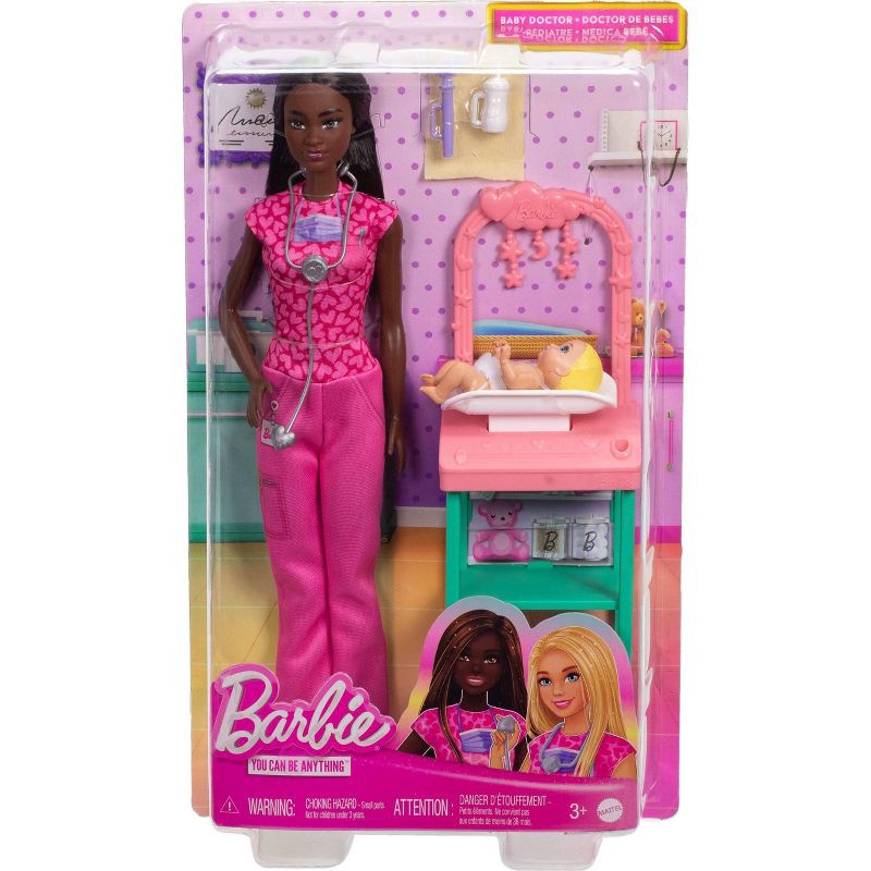 slide 6 of 6, Barbie Baby Doctor Doll with Brunette Fashion 9.5" Doll, 1 Baby Doll, Furniture and Accessories, 1 ct