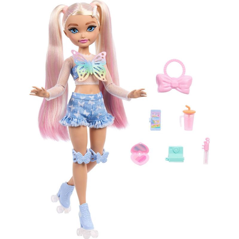 slide 5 of 6, Barbie Dream Besties "Malibu" Roller Skating Fashion Doll with 9 Makeup Themed Accessories, 1 ct