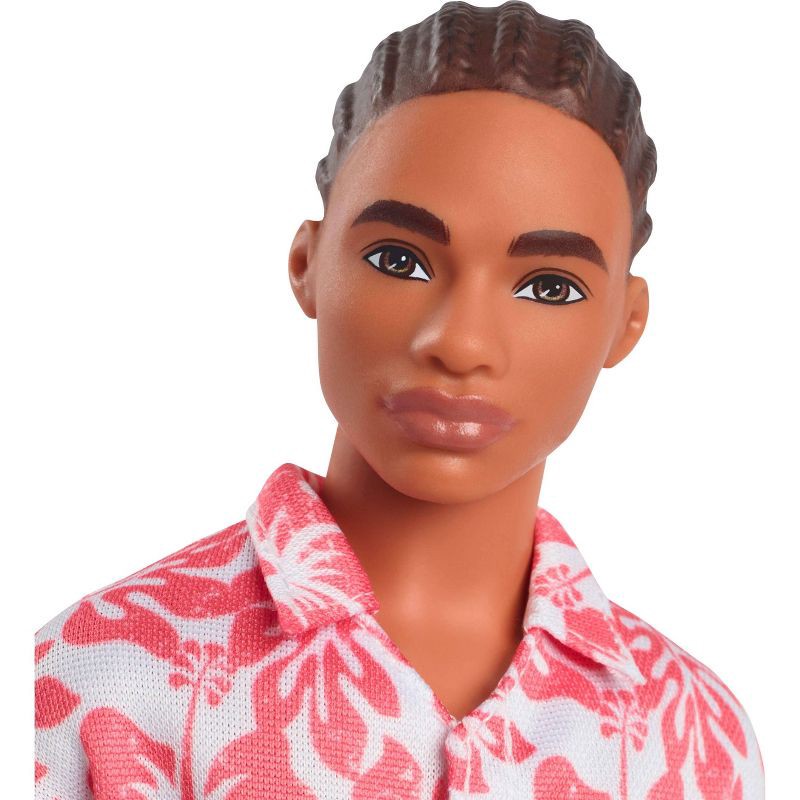 slide 3 of 6, Barbie Fashionistas Ken 11" Doll #235 in Hawaiian Print Jumpsuit with Green Sandals, Brown Hair, 1 ct