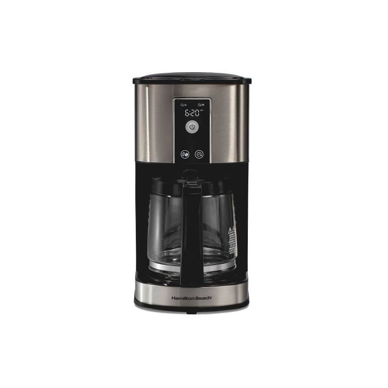 slide 1 of 8, Hamilton Beach 12Cup Programmable Hot & Iced Coffee Maker 49620: Electric Drip Machine, 950W, Dishwasher-Safe Parts, 1 ct