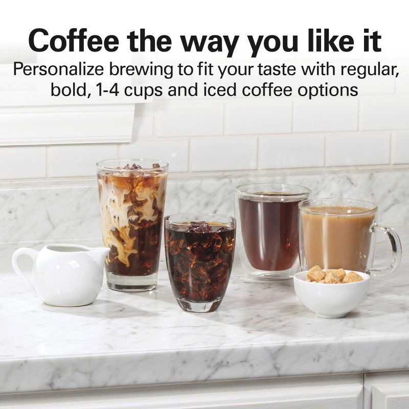 slide 7 of 8, Hamilton Beach 12Cup Programmable Hot & Iced Coffee Maker 49620: Electric Drip Machine, 950W, Dishwasher-Safe Parts, 1 ct