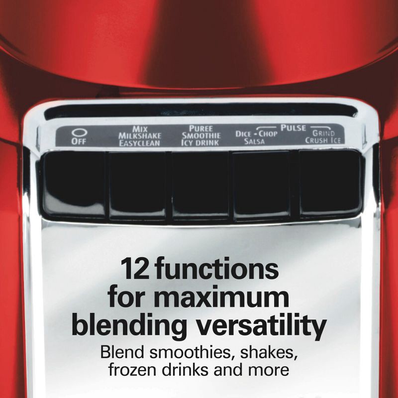 slide 7 of 7, Hamilton Beach Wave Action Blender 48oz Red 53519FG: 700W Glass Jar, 6 Speeds, Dishwasher-Safe, Smoothie & Kitchen Blender, 48 oz