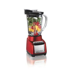 Hamilton Beach Wave Action Blender 48oz Red 53519FG: 700W Glass Jar, 6 Speeds, Dishwasher-Safe, Smoothie &amp; Kitchen Blender