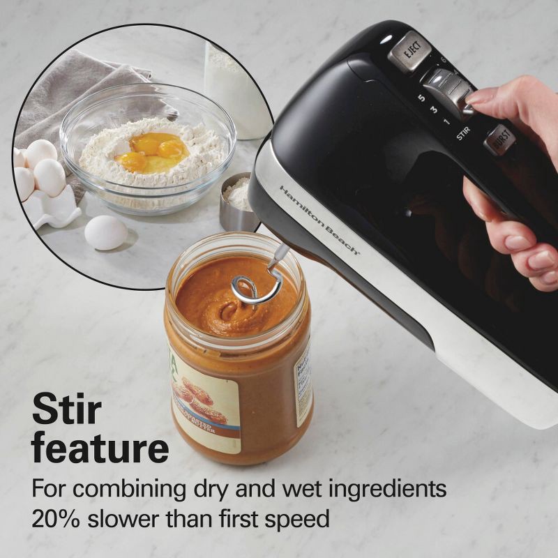 slide 3 of 7, Hamilton Beach 6 Speed Hand Mixer Ultimate Speed Control 62631: 250W Black Handheld Mixer for Kitchen, Dishwasher-Safe Parts, 1 ct