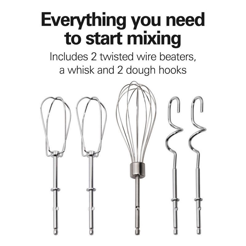 slide 4 of 7, Hamilton Beach 6 Speed Hand Mixer Ultimate Speed Control 62631: 250W Black Handheld Mixer for Kitchen, Dishwasher-Safe Parts, 1 ct