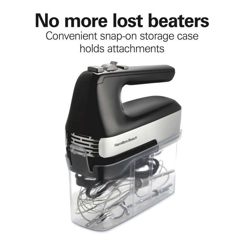 slide 5 of 7, Hamilton Beach 6 Speed Hand Mixer Ultimate Speed Control 62631: 250W Black Handheld Mixer for Kitchen, Dishwasher-Safe Parts, 1 ct