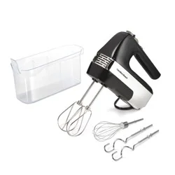Hamilton Beach 6 Speed Hand Mixer Ultimate Speed Control 62631: 250W Black Handheld Mixer for Kitchen, Dishwasher-Safe Parts