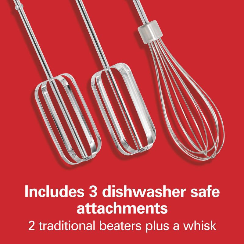 slide 3 of 7, Hamilton Beach 6 Speed Hand Mixer Snap-On Case White 62629: Handheld Mixer for Kitchen, 275W, Dishwasher-Safe Parts, 1 ct