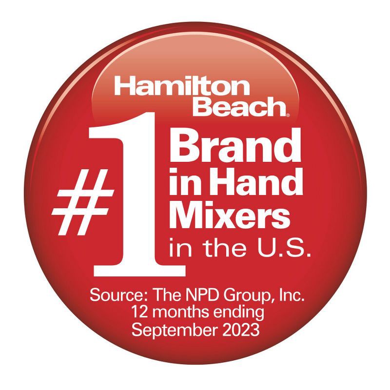 slide 7 of 7, Hamilton Beach 6 Speed Hand Mixer Snap-On Case White 62629: Handheld Mixer for Kitchen, 275W, Dishwasher-Safe Parts, 1 ct