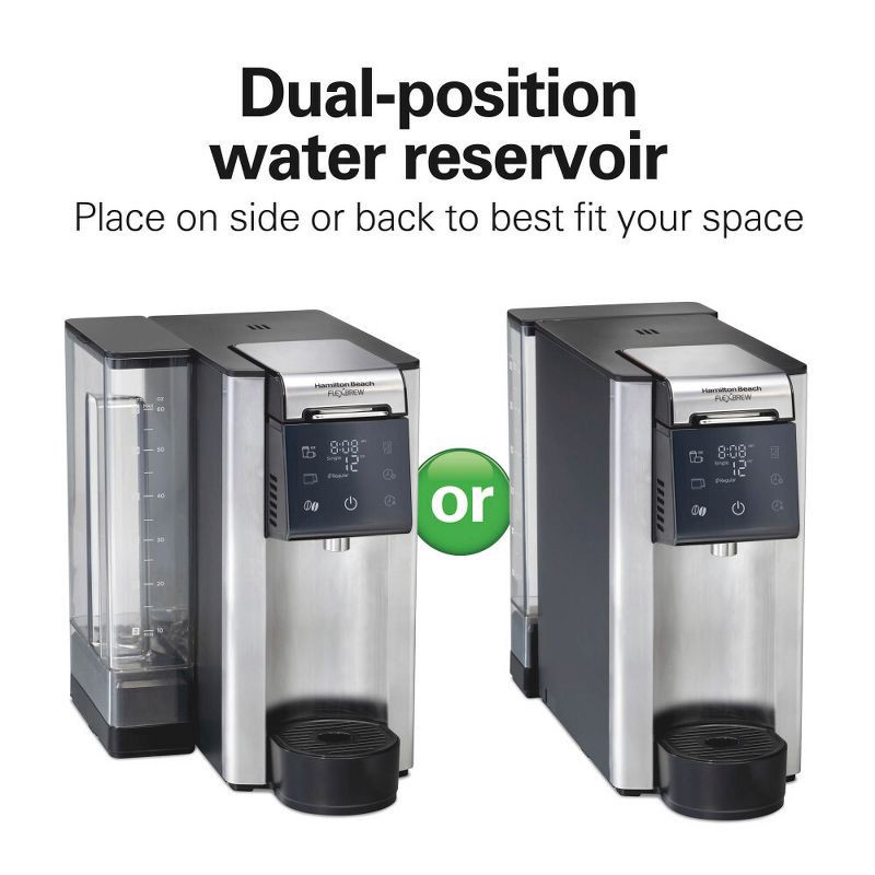 slide 4 of 7, Hamilton Beach 12c FlexBrew 5 in 1 Drip Coffee Maker Black: 12 Cup Programmable & Single Serve, 1200W, Ground & Capsule Use, 1 ct