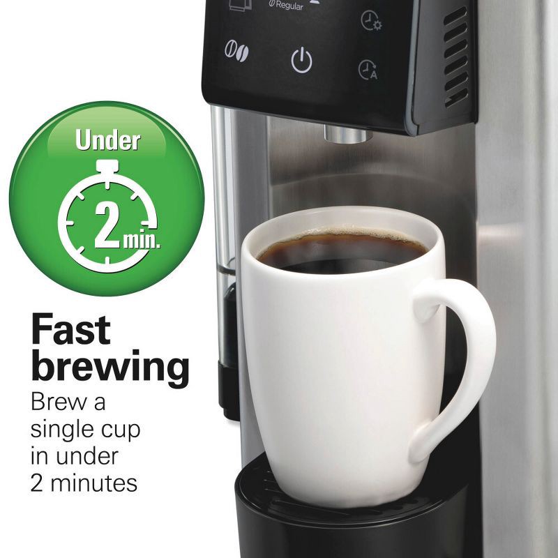 slide 6 of 7, Hamilton Beach 12c FlexBrew 5 in 1 Drip Coffee Maker Black: 12 Cup Programmable & Single Serve, 1200W, Ground & Capsule Use, 1 ct