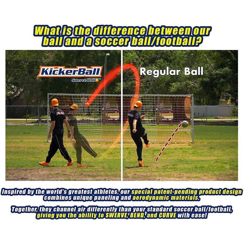slide 6 of 7, Swerve Sports KickerBall by Swerve Ball Size 4 - Orange: EVA Shell, Latex Fill, Ages 6+, 1 ct