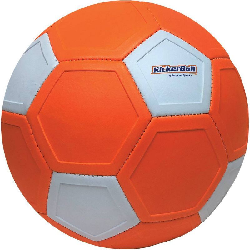 slide 1 of 7, Swerve Sports KickerBall by Swerve Ball Size 4 - Orange: EVA Shell, Latex Fill, Ages 6+, 1 ct