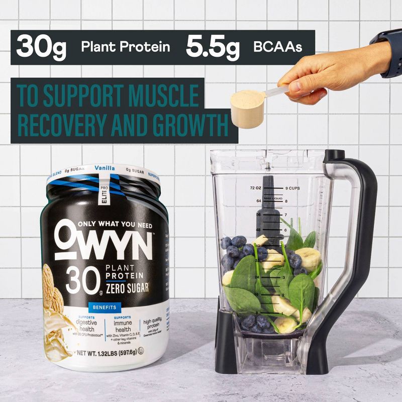 slide 4 of 6, OWYN Pro Elite Protein Plant Based Powder - Vanilla - 1.32lbs, 1.32 lb