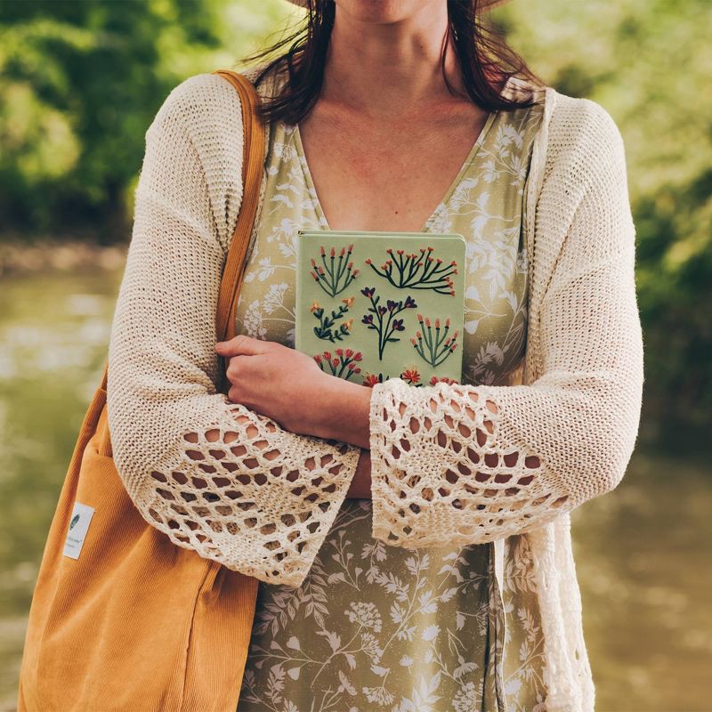 slide 3 of 4, Denik Petite Blooms Embroidered Journal, 1 ct