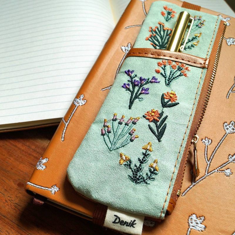 slide 2 of 3, Denik Petite Blooms Embroidered Notebook Pouch, 1 ct