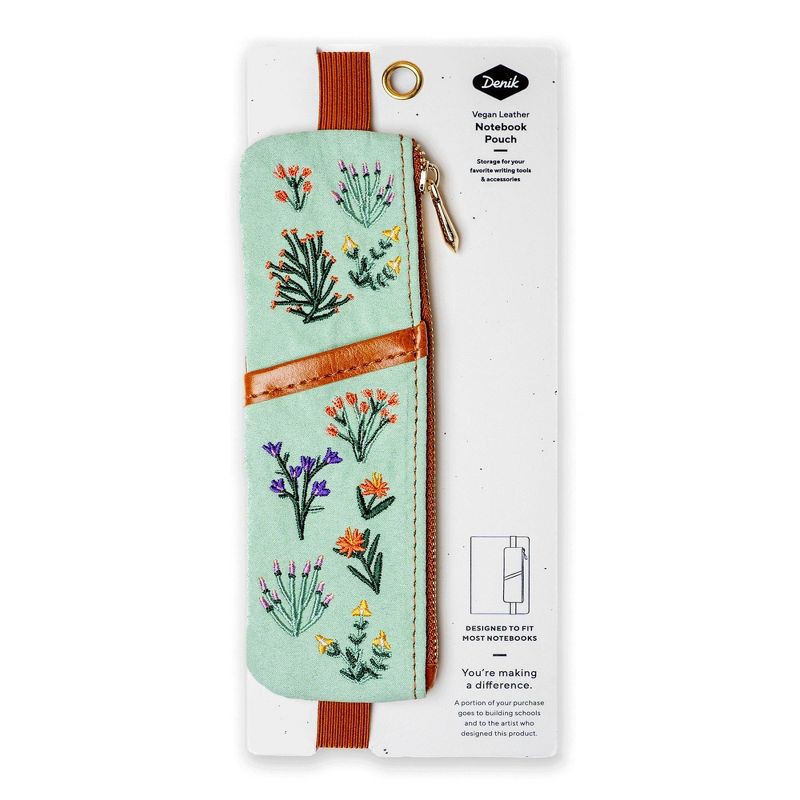 slide 1 of 3, Denik Petite Blooms Embroidered Notebook Pouch, 1 ct