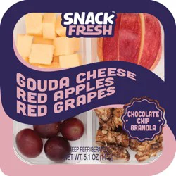 Snack Fresh Gouda Cheese, Red Apples, Grapes & Granola Tray