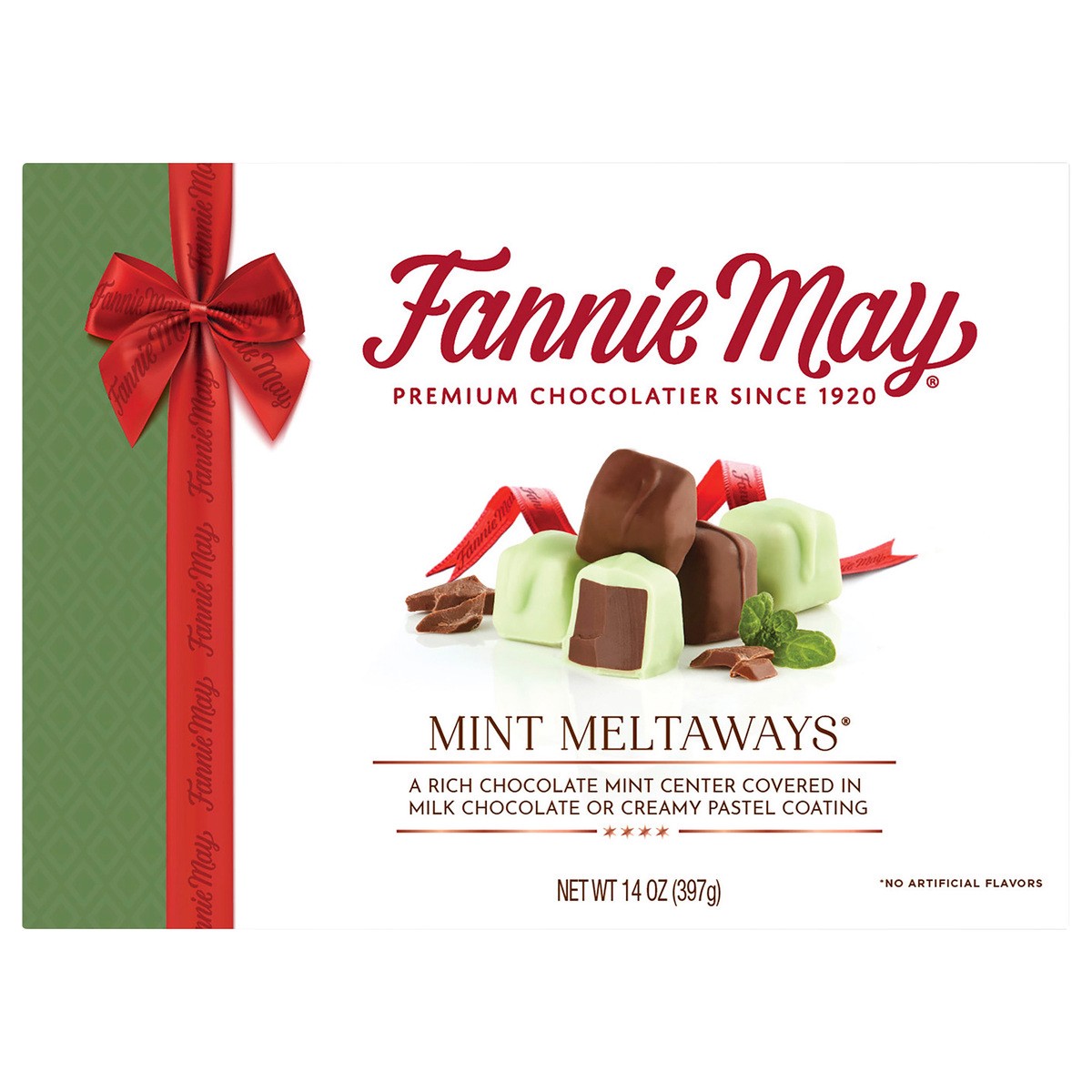 slide 1 of 10, Fannie May Mint Meltaways, 14 oz