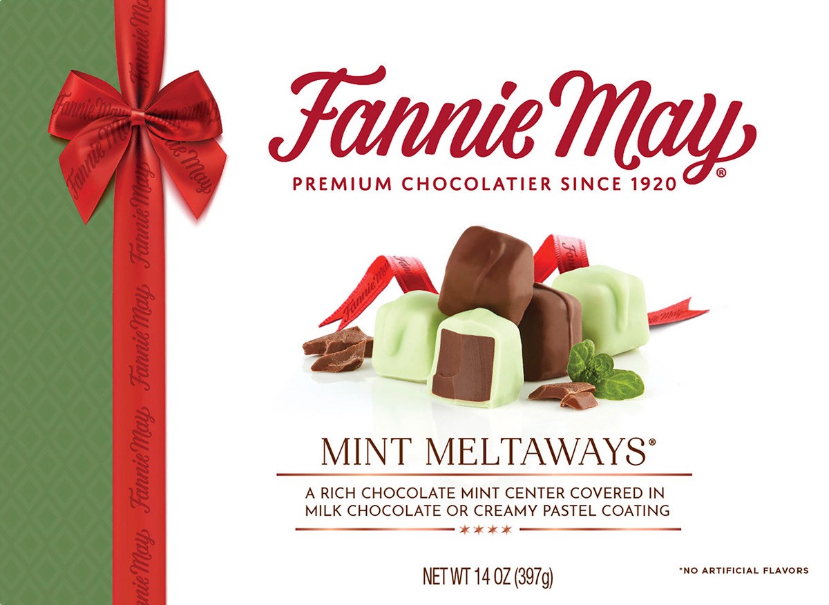 slide 1 of 10, Fannie May Mint Meltaways, 14 oz