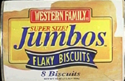 slide 1 of 1, Western Family Jumbos Flaky Biscuits, 16 oz