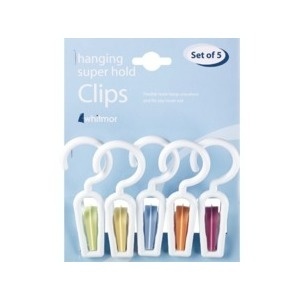 slide 1 of 1, Whitmor Hanging Super Hold Clips In Multicolour, 5 ct