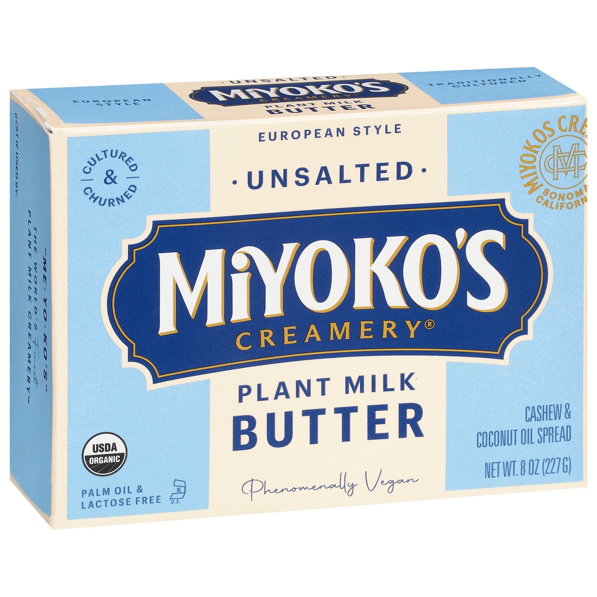 slide 5 of 9, Miyoko's Creamery European Style Unsalted Plant Milk Butter 8 oz, 8 oz