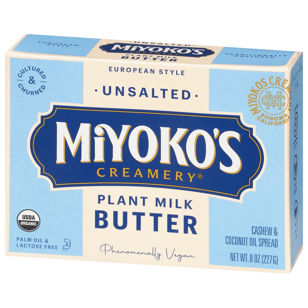 slide 6 of 9, Miyoko's Creamery European Style Unsalted Plant Milk Butter 8 oz, 8 oz