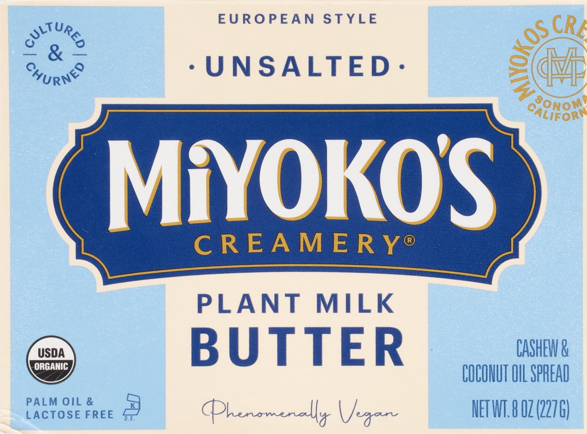 slide 7 of 9, Miyoko's Creamery European Style Unsalted Plant Milk Butter 8 oz, 8 oz