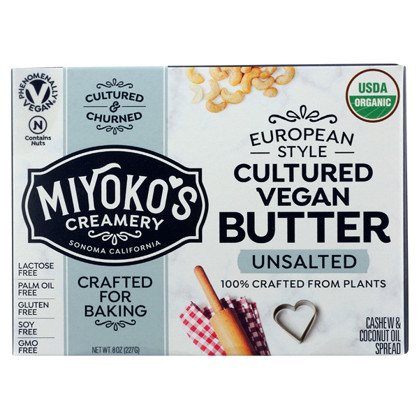 slide 1 of 1, Miyoko's Creamery Vegan Butter, European Style, Unsalted, Cultured, 8 oz