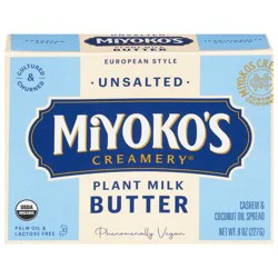 Miyoko's Creamery European Style Unsalted Plant Milk Butter 8 oz