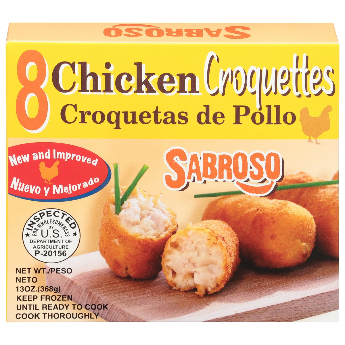 slide 1 of 9, Sabroso Croqueta De Pollo, 9.6 oz