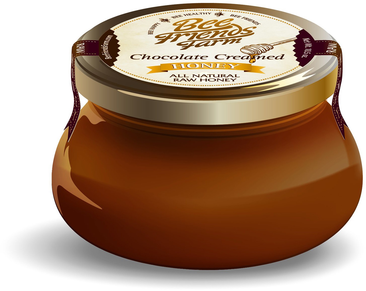 slide 1 of 1, Bee Friends Farm Chocolate Creamed Honey, 10.5 oz