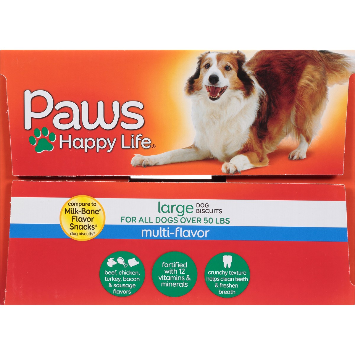 slide 4 of 10, Paws Happy Life Dog Biscuits, Multi-Flavor, Large, 10 lb