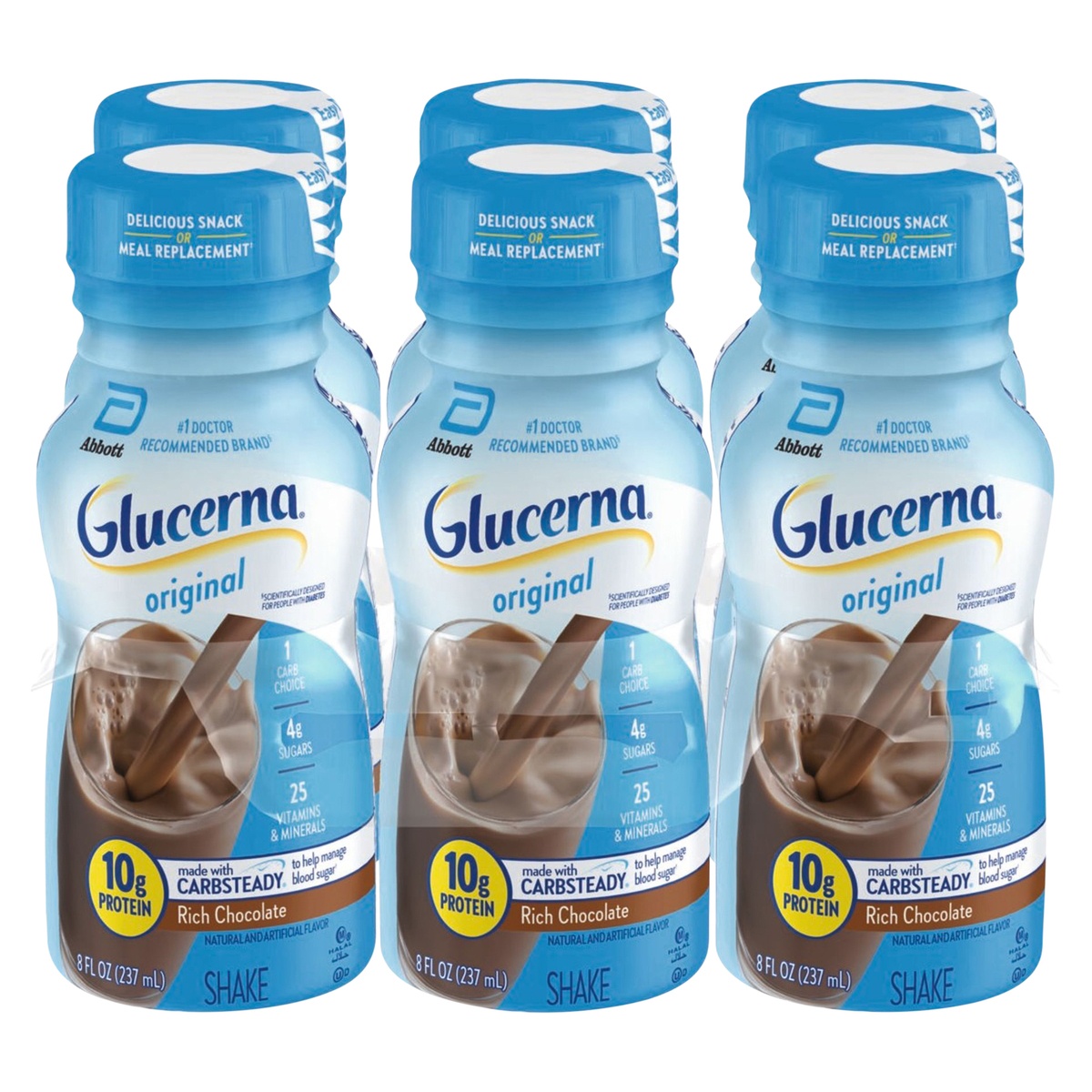 slide 1 of 1, Glucerna Original Rich Chocolate Shake 6 - 8 fl oz Bottles, 6 ct