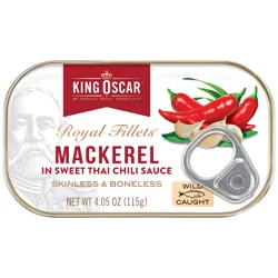 King Oscar Wild Caught Skinless & Boneless Mackerel in Sweet Thai Chili Sauce 4.05 oz