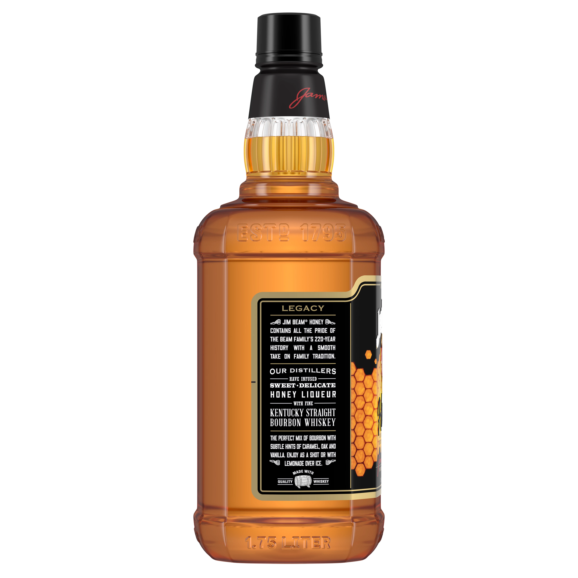 slide 2 of 3, Jim Beam Honey Liqueur with Kentucky Straight Bourbon Whiskey 1.75 L, 1.75 liter