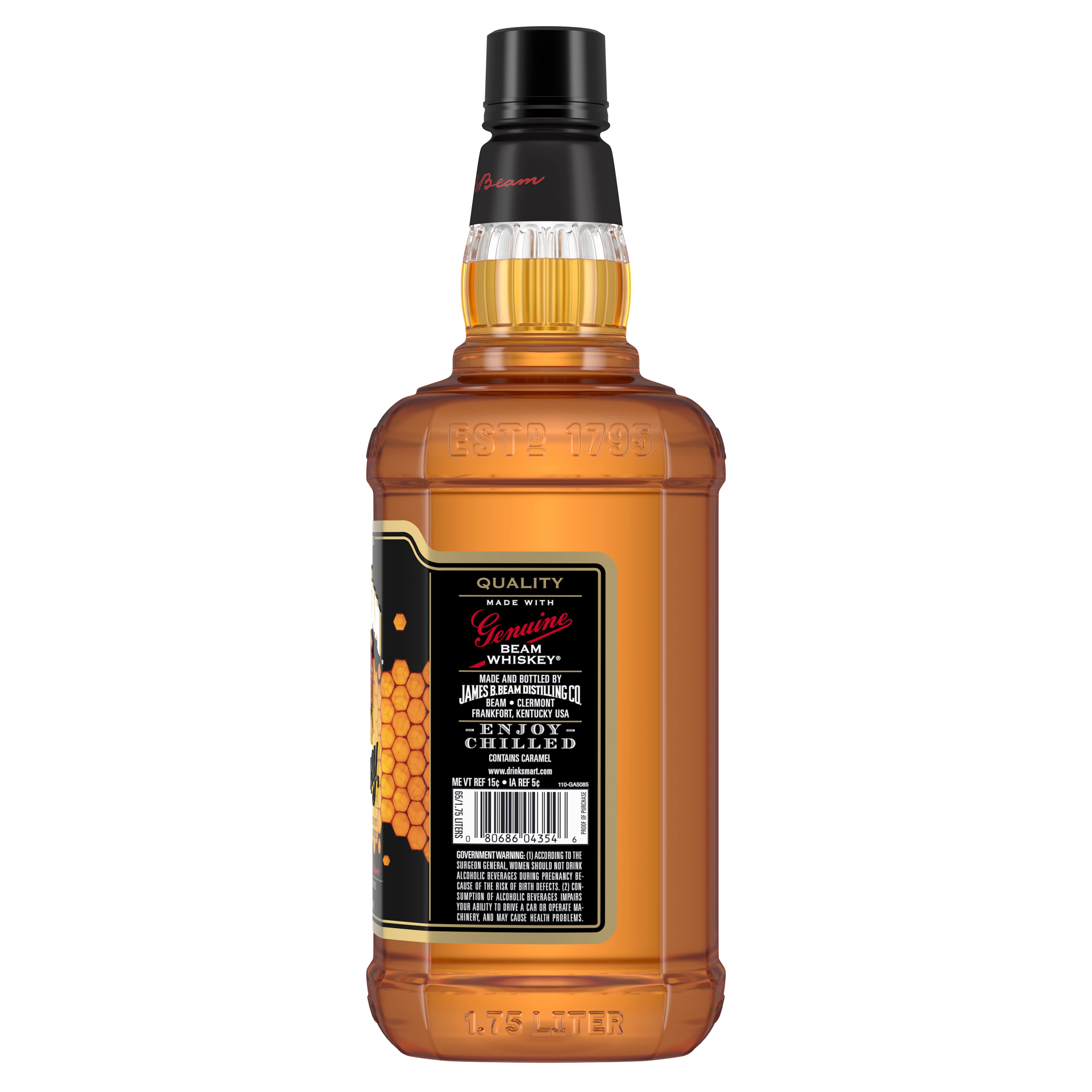 slide 3 of 3, Jim Beam Honey Liqueur with Kentucky Straight Bourbon Whiskey 1.75 L, 1.75 liter