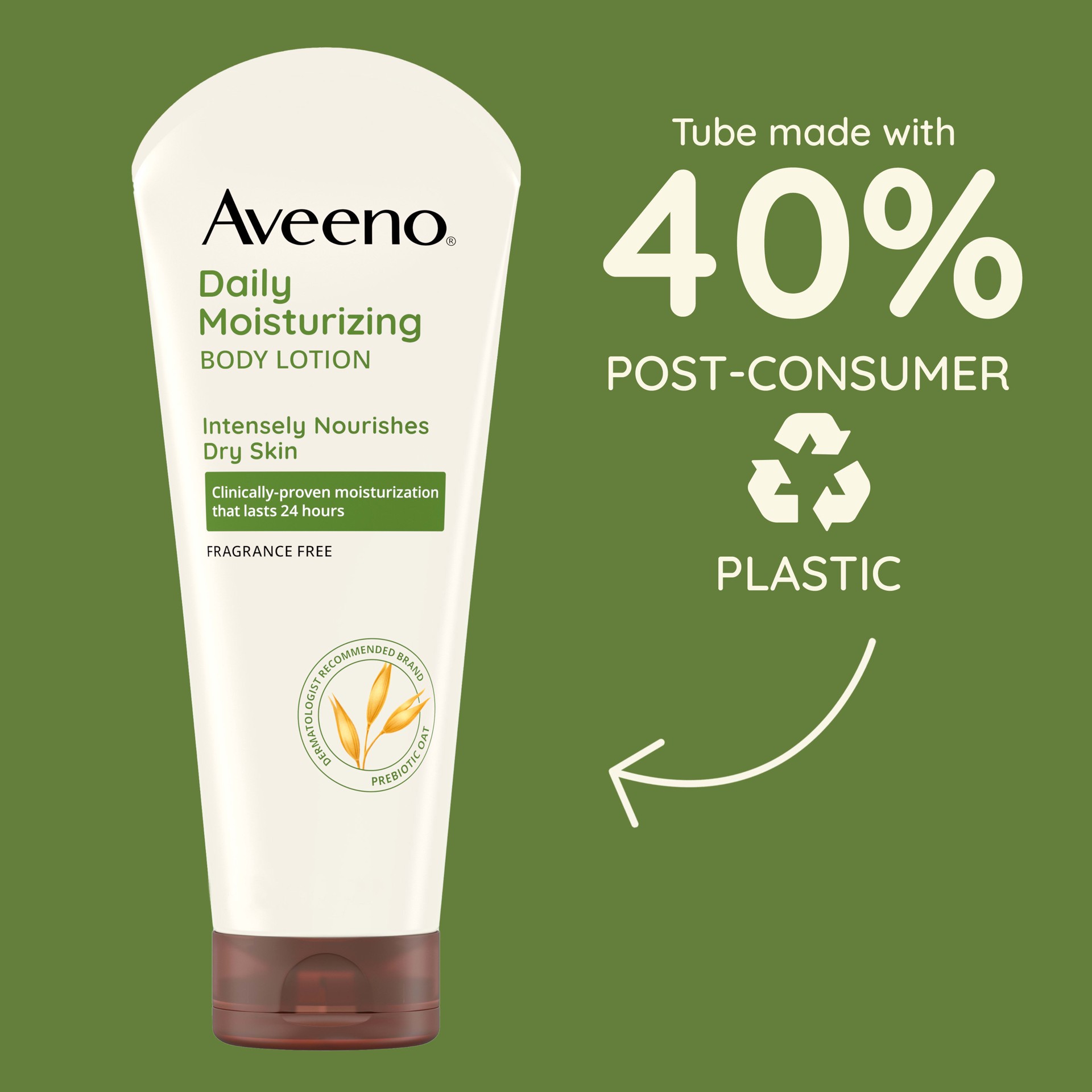 slide 4 of 9, Aveeno Daily Moisturizing Lotion For Dry Skin with Soothing Prebiotic Oat - Unscented - 2.5oz, 2.50 fl oz