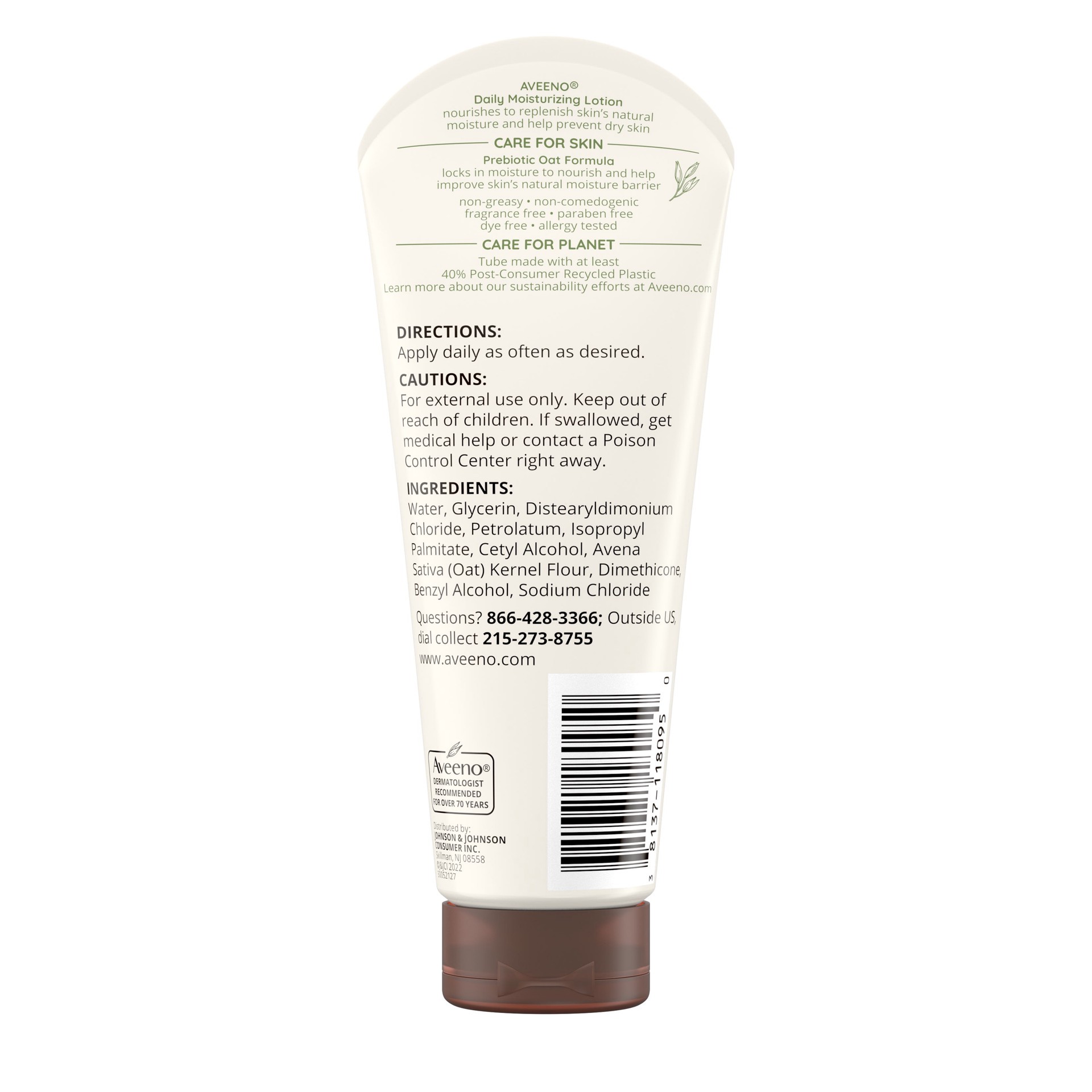 slide 5 of 9, Aveeno Daily Moisturizing Lotion For Dry Skin with Soothing Prebiotic Oat - Unscented - 2.5oz, 2.50 fl oz