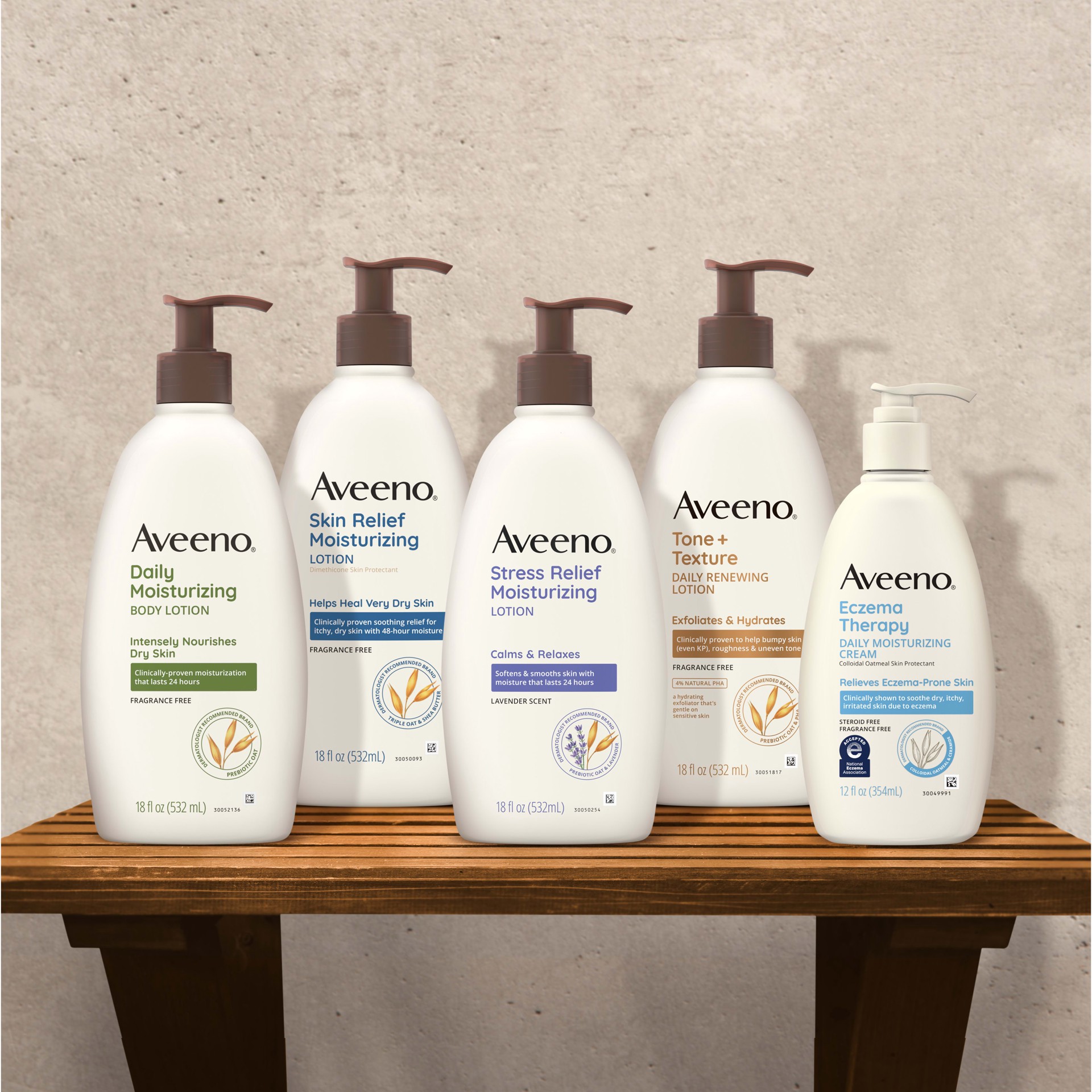 slide 3 of 9, Aveeno Daily Moisturizing Lotion For Dry Skin with Soothing Prebiotic Oat - Unscented - 2.5oz, 2.50 fl oz