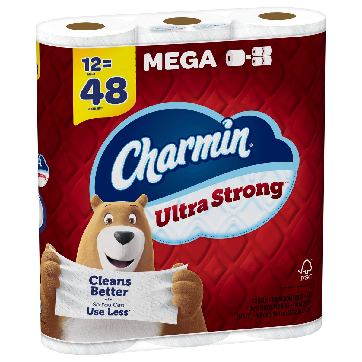 slide 5 of 5, Charmin Ultra Strong Toilet Paper 12 Mega Rolls, 242 Sheets Per Roll, 12 ct