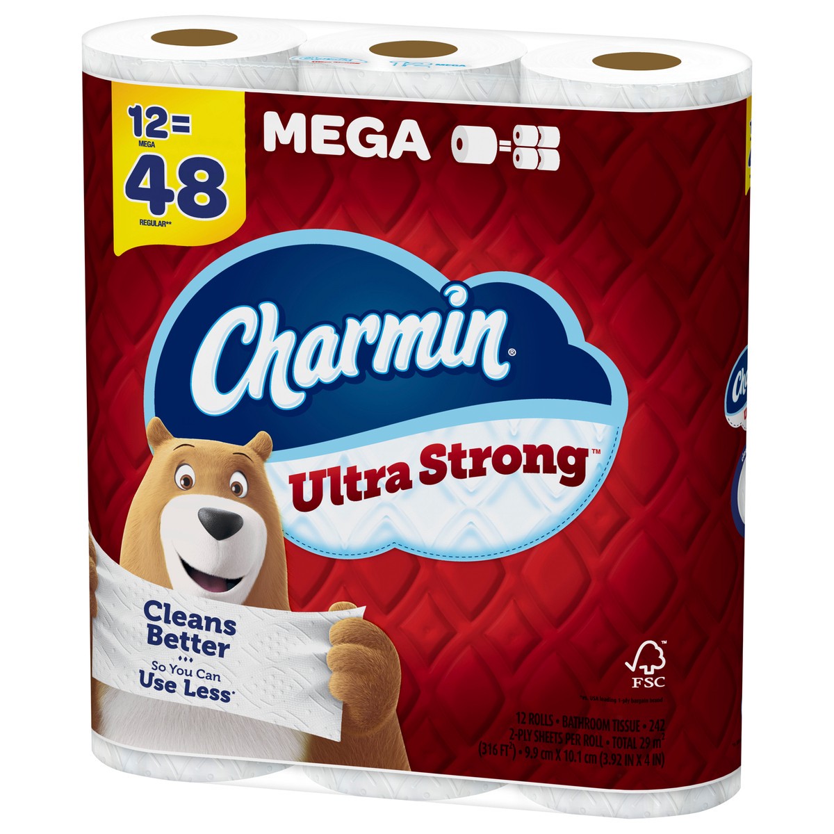 slide 4 of 5, Charmin Ultra Strong Toilet Paper 12 Mega Rolls, 242 Sheets Per Roll, 12 ct